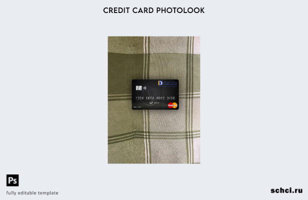 цифровая загрузка Qatar Doha Bank, шаблон Mastercard Photolook спереди